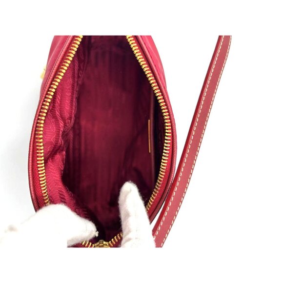 Prada Tessuto Nylon Small Shoulder Bag Rosso Red - Picture 7 of 10